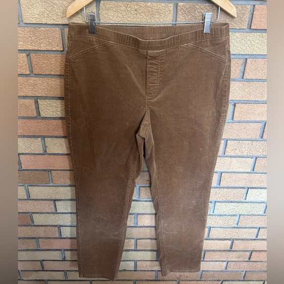 J. Jill Corduroy Pull On Ankle Stretch Pants Size Medium Camel Brown - Picture 1 of 8